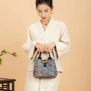 New High-end Women's Handbag, Cowhide Silk Embroidery Splicing Chinese Style Fashion Handmade Messenger Women's Bag - AliExpress Women's Handbags