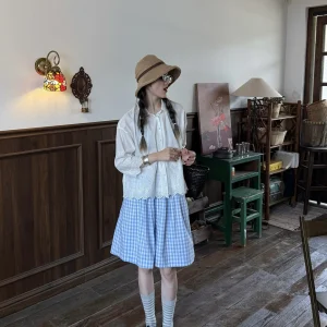 Parocetin Artistic Sle Pure Cotton Embroidered irt White Petal Sve Hem Flounce Casual Loose Fit Women's Top - AliExpress Shirts & Blouses