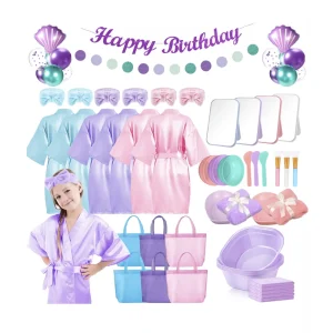 6-15Pcs Spa Party Robes for Girls Kimono Bathrobe Kids Satin Bathrobe Princess Kimono Supplies Favors Sleepover Birthday Party - AliExpress Women's Sleep & Lounge