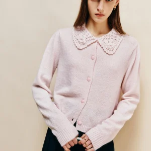 Vintage Wool Knitted Cardigan Bubble Sve Doll Collar Top Soft Nylon Camere Blend Loose Fit Spring Faion Ladies' Knitwear - AliExpress Sweaters&Jumpers
