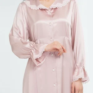 Winsleter-22MM 100%Real Silk Elegant Nightgown, Lace Patchwork, Women French Simplicity Pajamas Dress, 2026 Spring New P62540CC - AliExpress Women's Sleep & Lounge