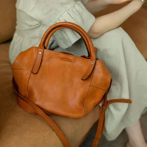 Fashion vintage handmade high-quality genuine leather women small tote bag casual luxury soft cow leather shoulder crossbody bag - AliExpress Women's Handbags