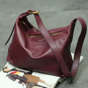 Casual Top Layer Cowhide Large Capacity Commuter Single Shoulder Slant Cross Bag Simple Fashion Soft Leather Hobo Bag - AliExpress Women's Handbags