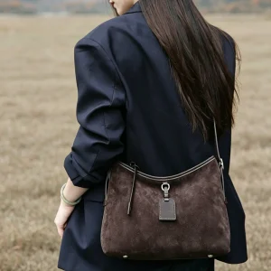 Winter Women's Natural Suede Leather Classic Underarm Bag Female Soft Cowhide Durable Handbags Ladies Luxury Designer Bags - AliExpress Women's Handbags