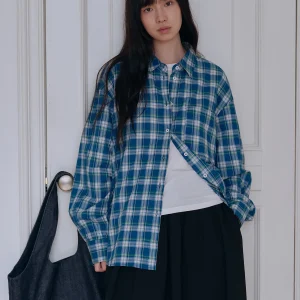 Retro Style Long Sleeve Bubble Water Checkered Shirt Color Woven Micro Fleece Open Cardigan Loose Fit Cotton Women's Top - AliExpress Shirts & Blouses