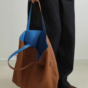 Fashion Simple Hit-Colors Genuine Leather Bucket Bag Women Tote BagHandbag Lady Shoulder Underarm Commuter Shopping Bag Big - AliExpress Women's Handbags