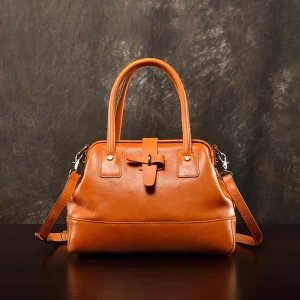 Retro doctor bag, genuine leather women's bag, top layer cowhide handbag, casual crossbody women's bag - AliExpress Women's Handbags