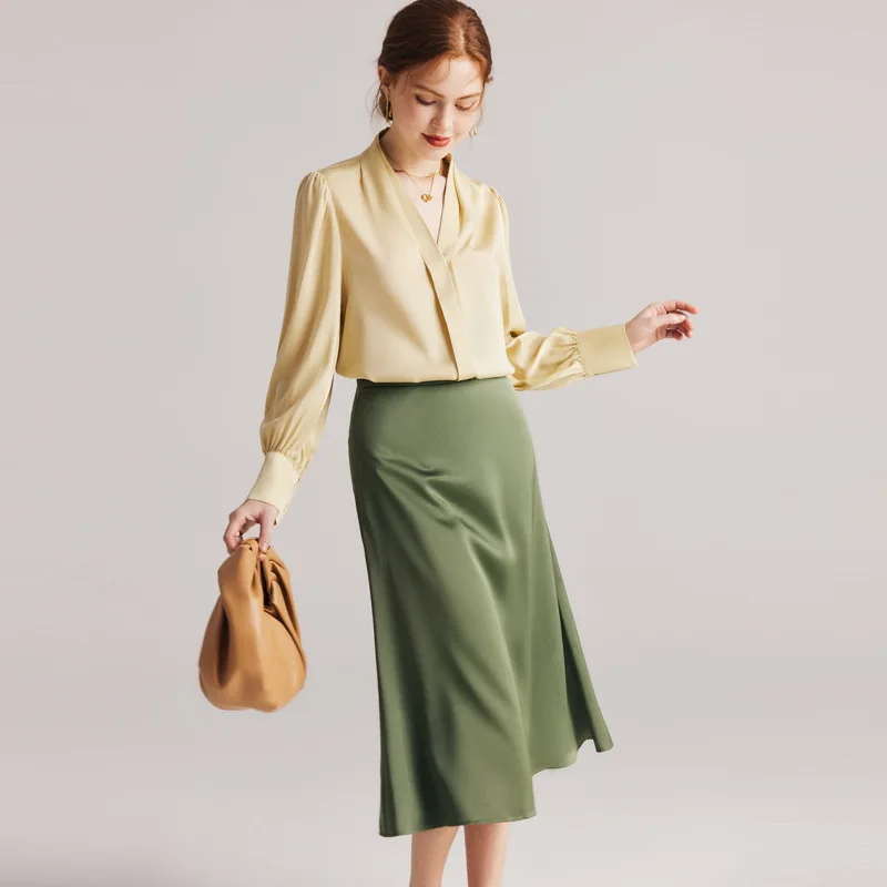 Silk Women's irt XiangJiang Jiu New Arrival Spring Summer 2025 Hangzhou Silk True Silk Women's Faion Clothing - AliExpress Shirts & Blouses