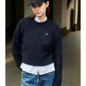 Spring Autumn Pure Color ort Embroidered Alpaca Wool Sweater Women Long Sve round Ne Pullover Woolen Knitwear - AliExpress Sweaters&Jumpers