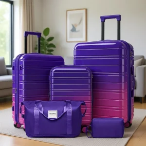 5 Piece Expandable Suitcases Set with Wheels - Lightweight Hardside Luggage for Men and Women - AliExpress Luggage