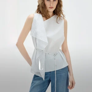 Elle Asymmetric Loose Casual Shirt Women's Summer New Design Sensation Small Audience Vintage Cotton Lenzing Eco V Neck - AliExpress Shirts & Blouses
