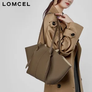 LOMCEL 33 Top layer cowhide large capacity tote bag, genuine leather women's bag, fashionable batwing bag, versatile for daily - AliExpress Women's Handbags