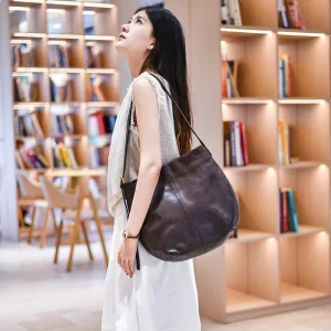 PNDME Casual Vintage Handmade Vegetable Tanned Leather Women's Shoulder Bag Weekend Shopping Luxury Genuine Leather Underarm Bag - AliExpress Women's Handbags