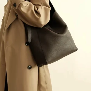 Fashion Simple Underarm Bucket Bag Genuine Leather Women Tote BagHandbag Real Leather Lady Shoulder Bag Big - AliExpress Women's Handbags