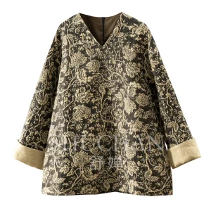 Blouse Oriental Extravagant Flowers with Silk Dark Pattern V-neck Lazy Shirt Jacket Women E064 Blusas Femininas - AliExpress Shirts & Blouses