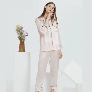 Women's 100% Mulberry Silk Pajamas Set Long Sleeve Sleepwear Spring Summer Two-Piece Loungewear - AliExpress Women's Sleep & Lounge