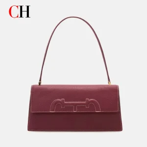 CH New Womens Shoulder Bag Flap Top Handle Bag with Embossed Logo Elegant Small Handbag for Daily Use - AliExpress Women's Handbags