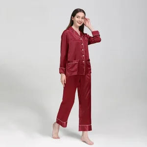 25 Momme 100% Silk Women's Pajamas Set Sleepwear Long Sleeve Trousers Pijama Two Piece Suit Solid Loungewear Cardigan Homewear - AliExpress Women's Sleep & Lounge