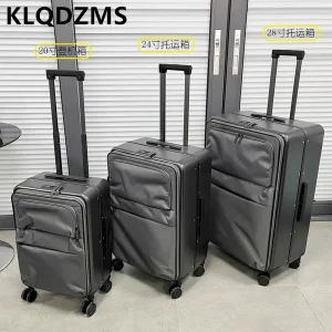 KLQDZMS 20"24"28 Inch Men's High Capacity Suitcase Business Boarding Box Women's Front Opening Trolley Case Luggage Travel Bag - AliExpress Luggage
