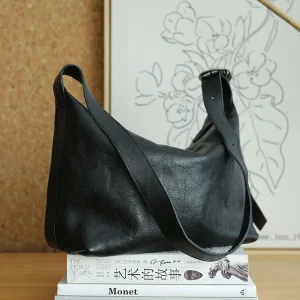 casual travel vintage soft genuine leather women shoulder bag simple outdoor designer handmade ladies cow leather underarm bag - AliExpress Women's Handbags