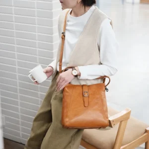 casual vintage organizer handmade vegetable tanned cowhide handbag daily commuting work genuine leather shoulder crossbody bag - AliExpress Women's Handbags