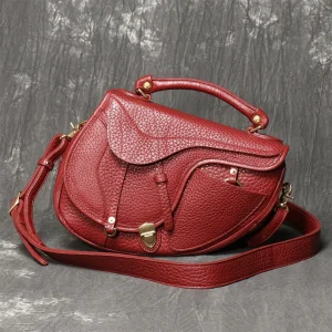 Vintage Luxury Women Small Saddle Bag Genuine Top-grain Cowhide Flap Bag Retro Light Crossbody Shoulder Purse Ladies Daily Use - AliExpress Women's Handbags