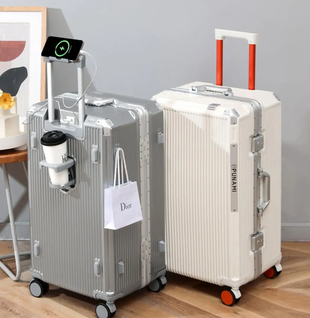 2026 New Aluminum Frame Luggage, Large Capacity Durable Trolley Suitcase for Men Women, Carry On Travel Suitcase - AliExpress Luggage