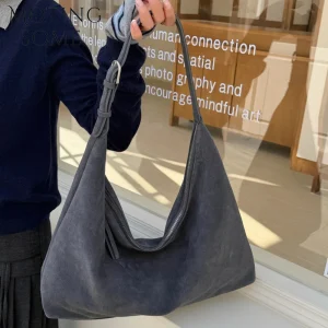 Motingsome Minimalism Soft Natural Suede Bag Woman Shoulder Handbag 40cm Large Winter Bags Undearm Matte Leather 2026 New In - AliExpress Women's Handbags