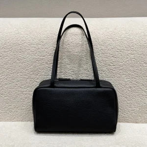 Genuine Leather Bowling Bag Women Shoulder Tote Handbag 25cm Long Handle Tote Soft Top Grain Cowhide Sheepskin Lining Daily - AliExpress Women's Handbags