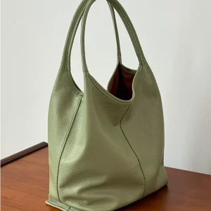 Fashion Simple Genuine Leather Women Tote Bucket BagHandbag Real Leather Lady Shoulder Underarm Commuter Bag Big New - AliExpress Women's Handbags