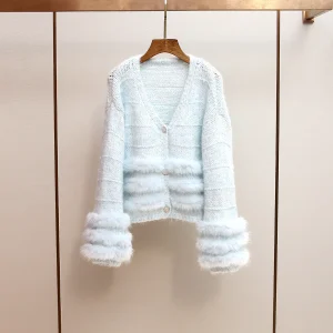 MaSande Premium Women's Knitted Sweater Long Sve V-Ne Single Button Plu Autumn Winter Faion Anti-Aging Count Sle - AliExpress Sweaters&Jumpers