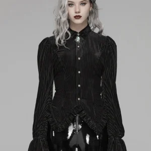 Gothic Gold Velvet Shirt Women's Waist-Cinched Top Dark Pattern Elegant Shirt Autumn Winter Inner And Outer Wear Women's Fashion - AliExpress Shirts & Blouses