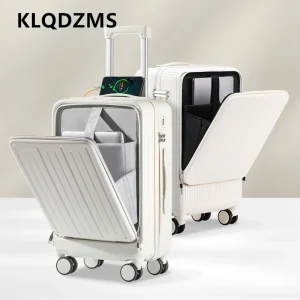 KLQDZMS 20 Inch Charging Suitcase Front Opening Boarding Case 22"24"26 Inch Laptop Trolley Case Women's Carry on Travel Luggage - AliExpress Luggage