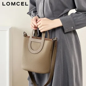 LOMCEL 60 New Togo top-grain cowhide pig-nose vegetable basket bucket bag for women, with shoulder strap and cross-body design - AliExpress Women's Handbags