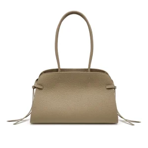 Women's Genuine Leather Top Handle Tote Bag, Minimalist Shoulder Purse with Drawstring Detail for Work & Daily Use - AliExpress Women's Handbags