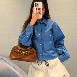 Loose Fit Casual  Shirt with Embroidered Letter Design by Nan You Spring 2026 Breathable Pure Cotton Long Sleeve Women's Top - AliExpress Shirts & Blouses