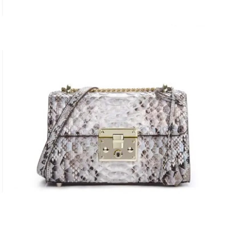 ouluoer python skin women new chain bag single-shoulder crossbody fashion trend leather women - AliExpress Women's Handbags