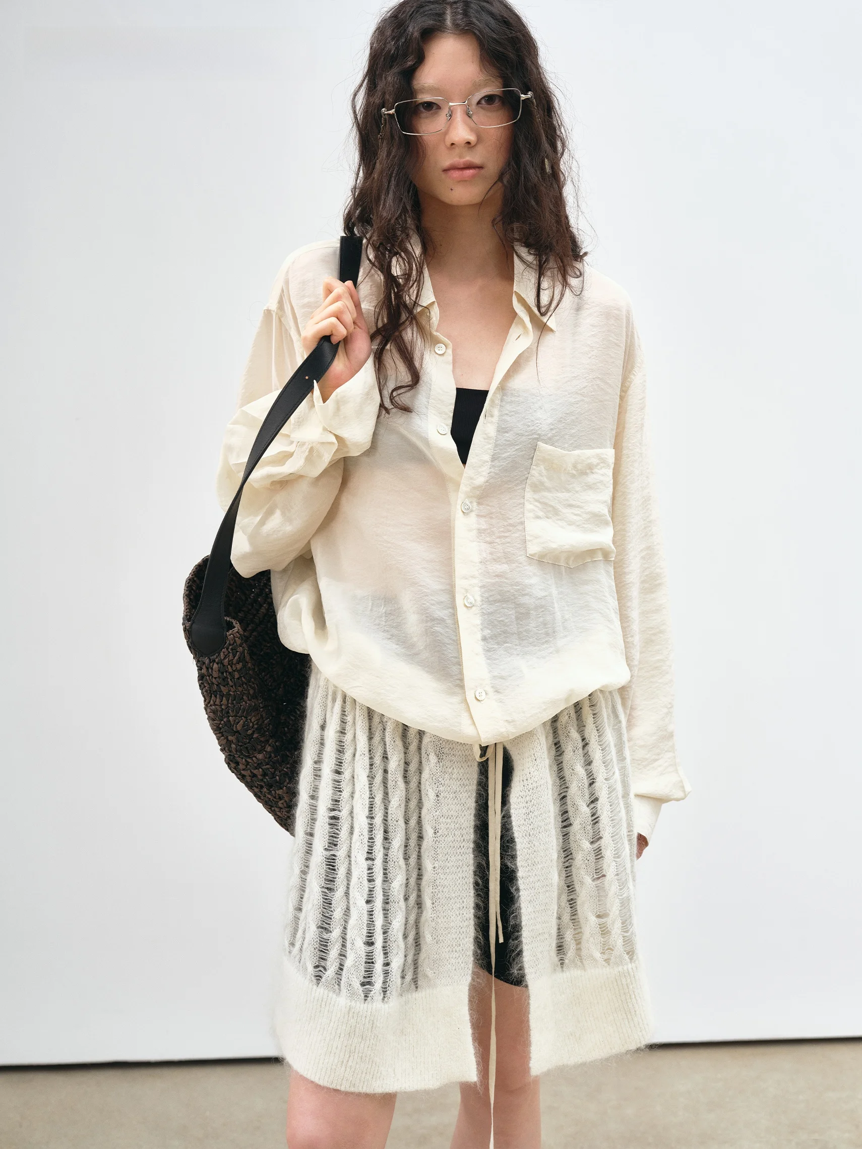 VERMO Breathable Loose Fit Shirt with Lace-Up Design in Cashmere Oversized Layering Shirt Original Design for Women - AliExpress Shirts & Blouses