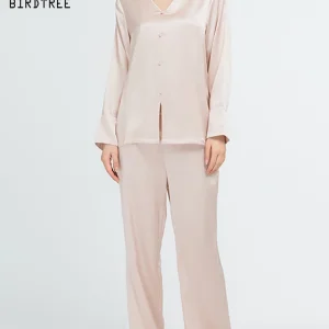 Birdtree, 19MM 100%Real Silk Pajamas Sets, Women Long Sleeve Solid, Elegant 2024 Summer Autumn New Sleepwear Pyjamas S479122QC - AliExpress Women's Sleep & Lounge