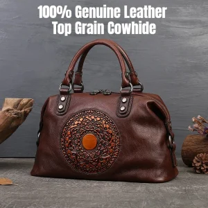 Genuine Leather Tote Bag for Women, Large Capacity Vegetable-Tanned Cowhide Shoulder Handbag, Commuter Work Crossbody Purse - AliExpress Women's Handbags