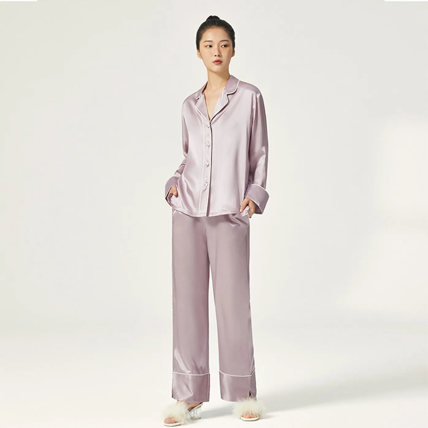 Pure Silk Pajamas Women Solid Color Button Up Sleepwear Elegant Antibacterial Nightwear Casual Loungewear for Spring Summer - AliExpress Women's Sleep & Lounge