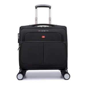 New Nylon Dark Black Men/Women Telescopic Pull Rod Travel Suitcase 20 Inches Luggage With Spinner - AliExpress Luggage