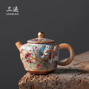 Zeng Yao, Zhiye Shao, Hand-Painted Plum Blossom Wood Burning Pot, Women's Kung Fu Tea Cup, Personal Use Single Pot - AliExpress Kitchen,Dining & Bar