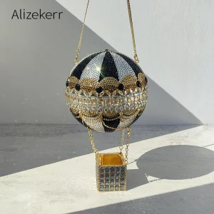 Alizekerr Hot Air Balloon Shaped Crystal Evening Bags Women 2025 Luxury Designer Gorgeous Rhinestone Clutch Purses Wedding Party - AliExpress Women's Handbags