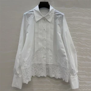 Women's shirt 2026 summer new single breasted slim fit women's long sleeved top Lace patchwork lapel Women's blouse women's tops - AliExpress Shirts & Blouses