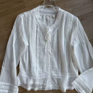 2026 Women 100% Cotton White Shirt Lace Spliced V-Neck Long Sleeve Single Breasted Casual Female Blouse Tops - AliExpress Shirts & Blouses