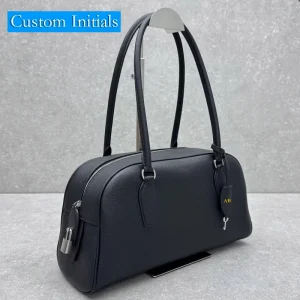 Custom Initials Leather Bowling Bags For Women Luxury Designer Handbags Purses 2026 New In Cowhide Lock Handle Underarm Shoulder - AliExpress Women's Handbags