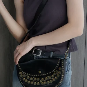PNDME designers handmade first layer cowhide women's rivet shoulder bag outdoor casual luxury genuine leather crossbody bag - AliExpress Women's Handbags