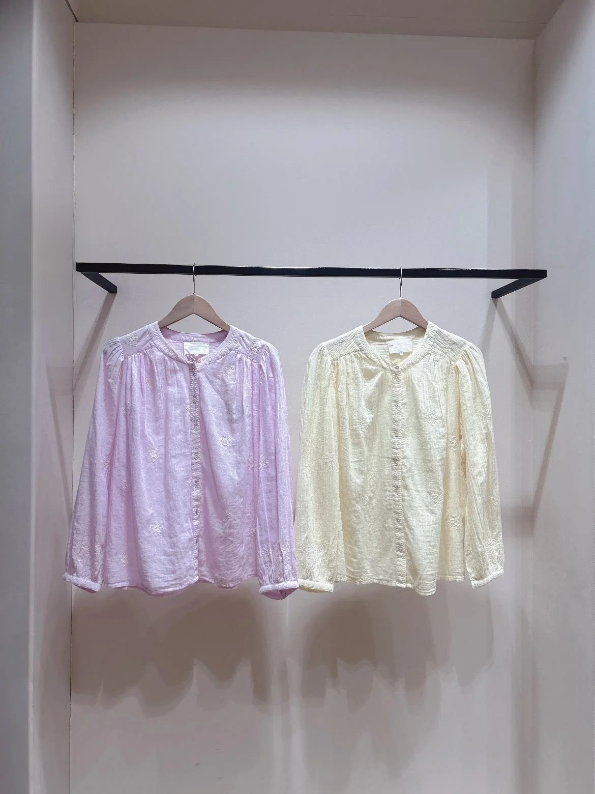 Spring Summer Pure Color Embroidered Cotton Long Sleeve round Neck Shirt Women's Casual Fit Breathable Comfortable Shirt - AliExpress Shirts & Blouses