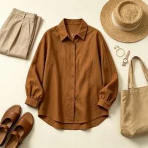 Women Vintage Brown Loose Shirt - AliExpress Shirts & Blouses
